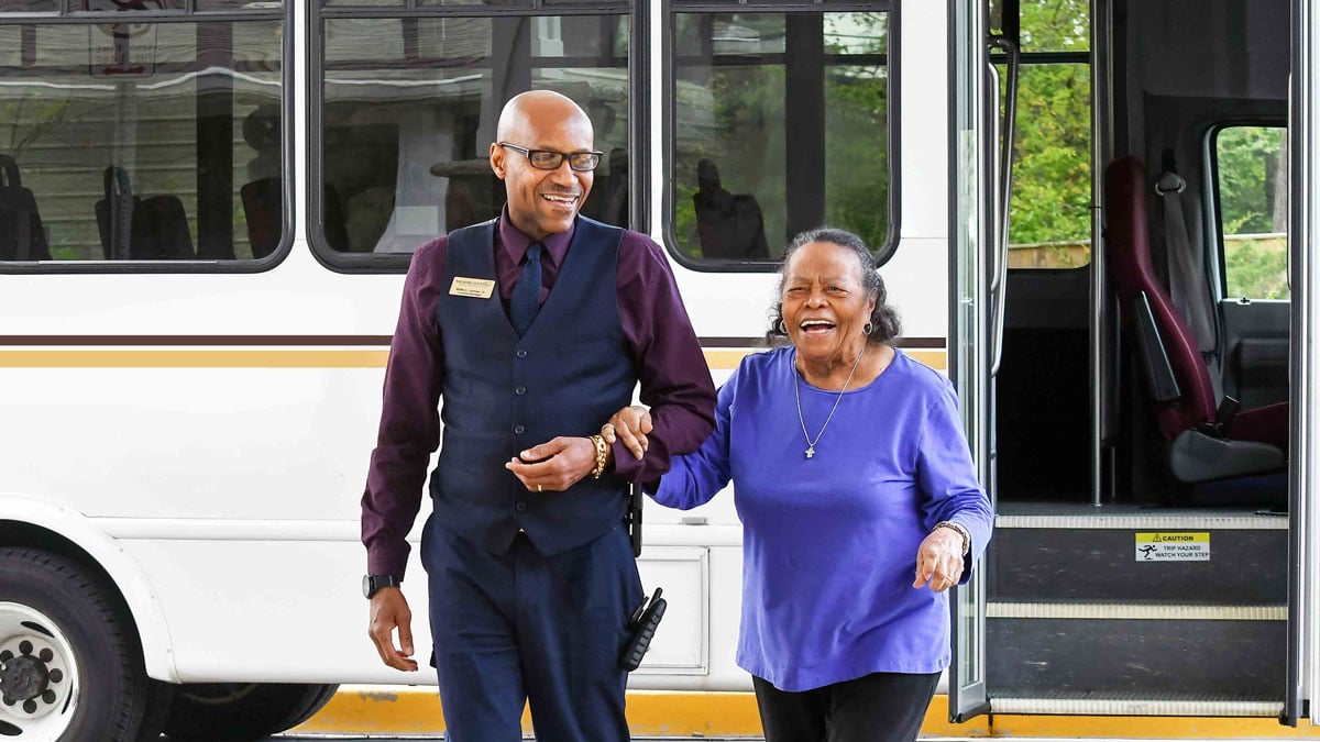 The The Highlands community bus providing resident transportation