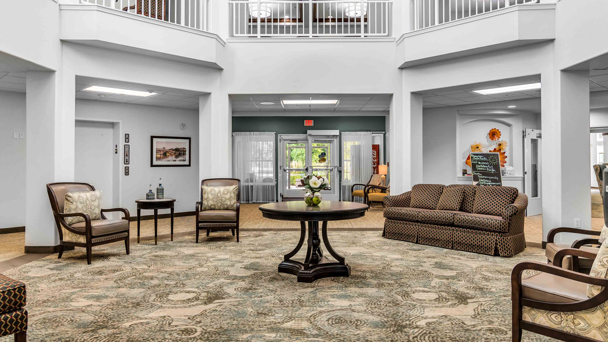 The atrium at The Highlands